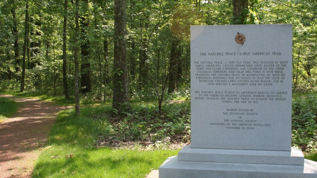 D.a.r. marker at the meriwether lewis death and burial site
