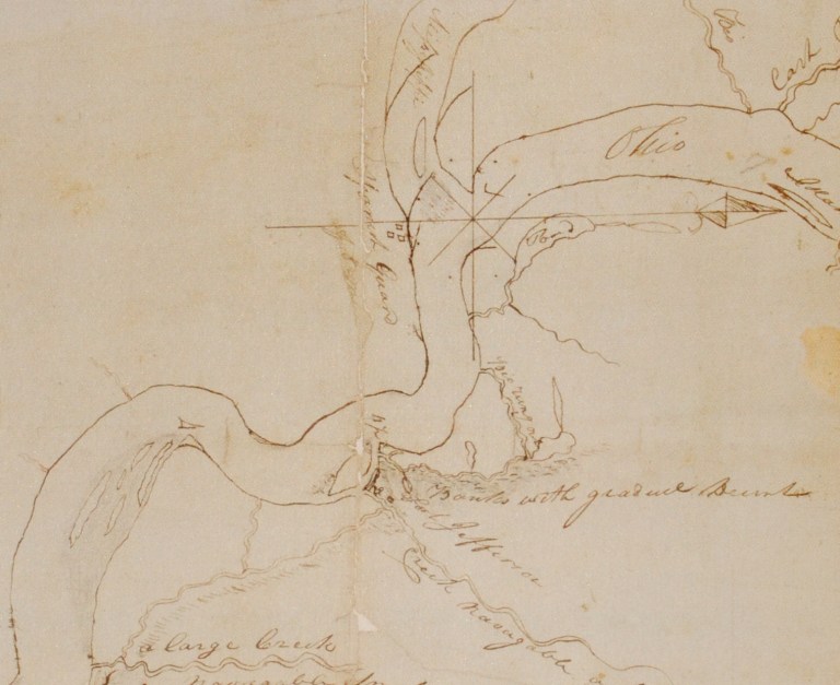 William Clark's 1798 map of the Ohio-Mississippi confluence