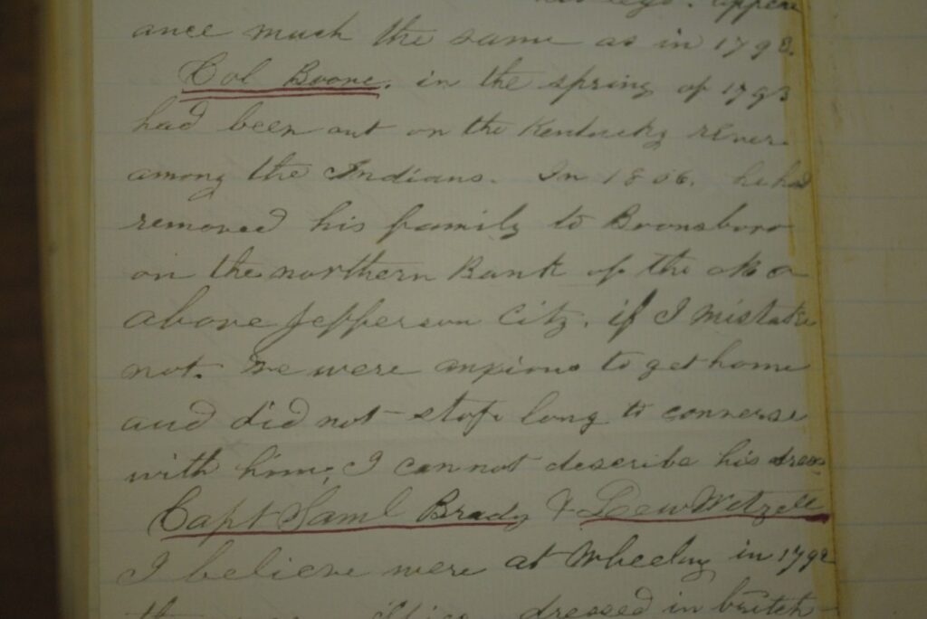 Daniel Boone met the Lewis and Clark Expedition in 1806, Confirming Document, WI Historical Society, 2010