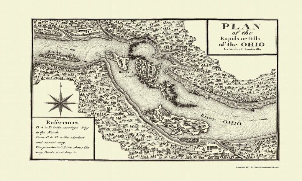 Falls of the Ohio, by J. Brooks, engraved by John Goodman, 1806