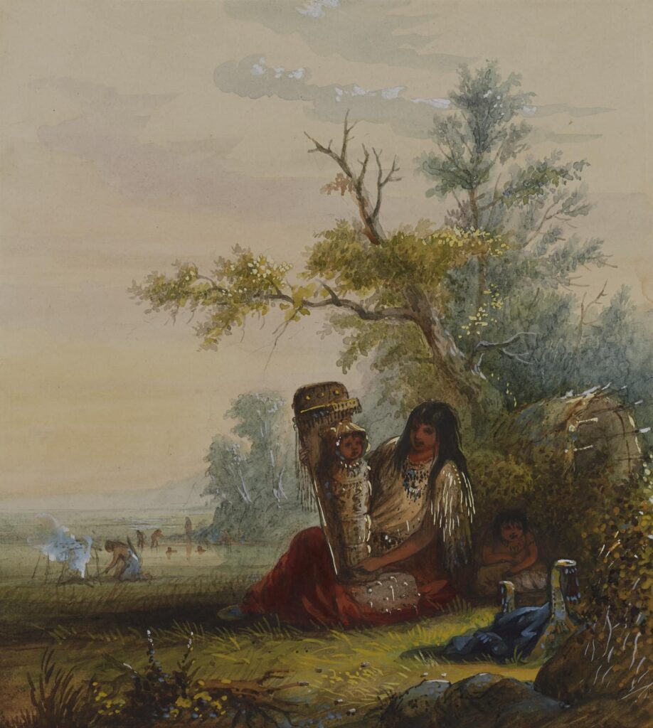 Indian Mother and Children by Alfred Jacob Miller