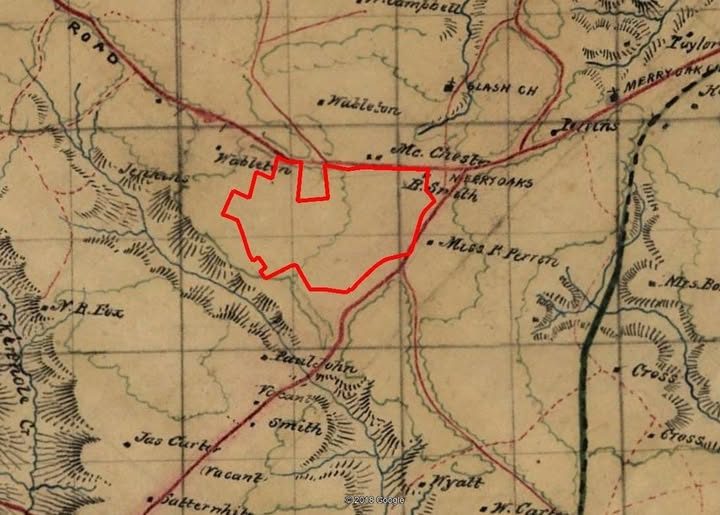 Merry Oaks Tavern Site in Red