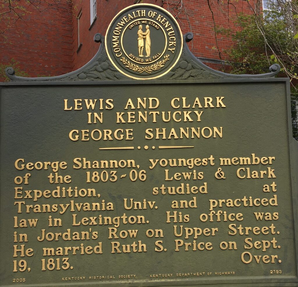 George Shannon Historical Marker, Transylvania University Campus, West 3rd and North Upper Streets, Lexington, KY (picture 1 of 2)