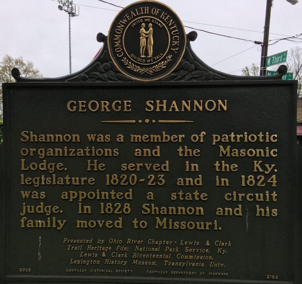 George Shannon Historical Marker, Transylvania University Campus, West 3rd and North Upper Streets, Lexington, KY (picture 2 of 2)